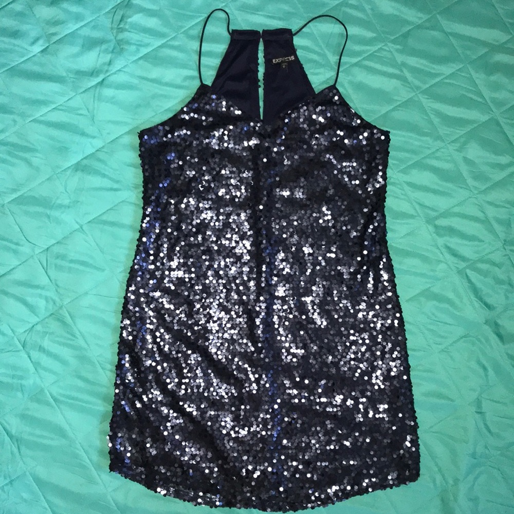 Navy Sequin Dress